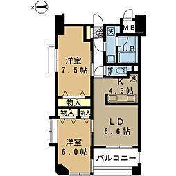 セキード・セキ公津の杜 2LDKの間取図画像