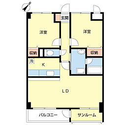 アルテミス公津 2LDKの間取図画像