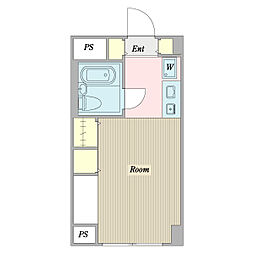ウェルコハイツ ワンルームの間取図画像