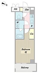 ウェルコフラワーガーデン 1Kの間取図画像