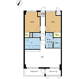 アルテミス公津 2LDKの間取図画像