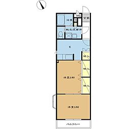 パインコート3 2Kの間取図画像