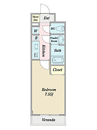 Nasic仙台東口 1Kの間取図画像