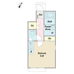 鎌ケ谷市富岡2丁目アパート 1Kの間取図画像