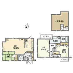 根戸建 2階3LDKの間取り