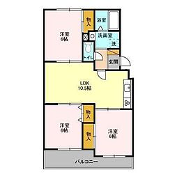 ヴェラクレスト弐番館 3LDKの間取図画像