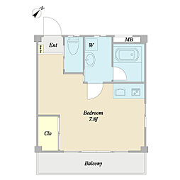 パルティール鎌ケ谷 ワンルームの間取図画像