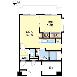 シャン・ピエール 1LDKの間取図画像