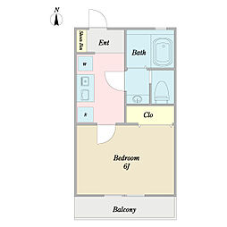 エトワール新鎌ヶ谷 1Kの間取図画像