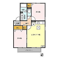 ペアフィールドA 2LDKの間取図画像