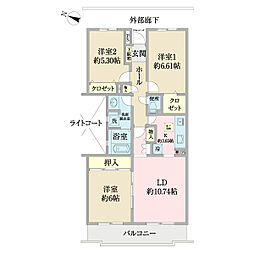 ビューパレー船橋三番街 3LDKの間取図画像