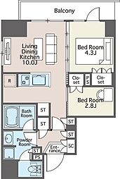 サピオ両国 2LDKの間取図画像