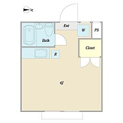 エムズフラット ワンルームの間取図画像