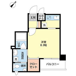 ヒルトップお茶の水 1Kの間取図画像