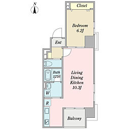 SaintClair 1LDKの間取図画像