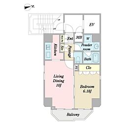 TAS蔵前レジデンス 1LDKの間取図画像