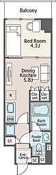 サピオ両国 1DKの間取図画像