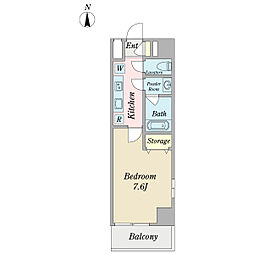 セレーノカミヤ 1Kの間取図画像