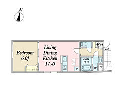 CONTRAIL千住TERRACE 1LDKの間取図画像