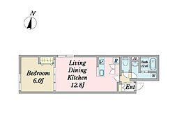 CONTRAIL千住TERRACE 1LDKの間取図画像