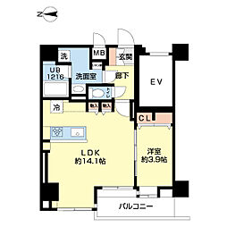 ウィン南千住エクシオン 1LDKの間取図画像