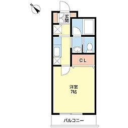 アネーロ舞浜 1Kの間取図画像