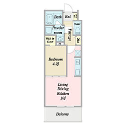 PEACE南堀江 1LDKの間取図画像