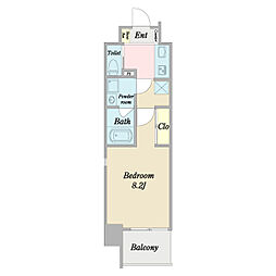 PEACE南堀江 1Kの間取図画像