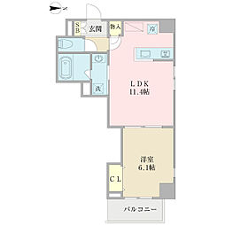 桔香 1LDKの間取図画像