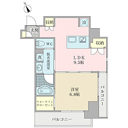 プロシード西天満 1LDKの間取図画像