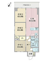 ミモレ堂島 3LDKの間取図画像