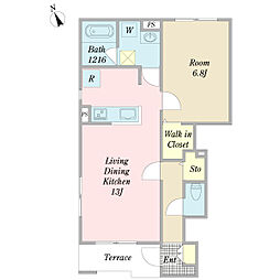 ガロファーノ 1LDKの間取図画像