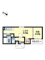 MOVE大曽根NEO 3階1LDKの間取り