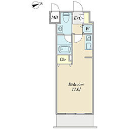 ワイズキマブリ ワンルームの間取図画像