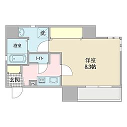 KSmart今池 1Kの間取図画像