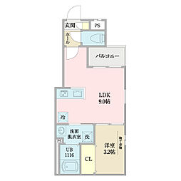 Cherim妙音通 1LDKの間取図画像