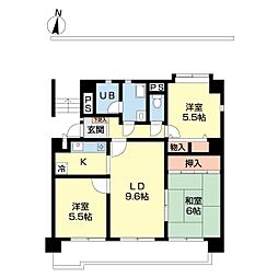 エトワール日進1 3LDKの間取図画像