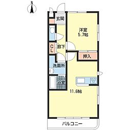 てぃあらSam 1LDKの間取図画像