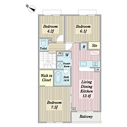 ソレイユ　パンセ 1階3LDKの間取り