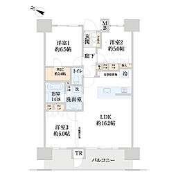 パークホームズ六本松フォレストクロス 3LDKの間取図画像