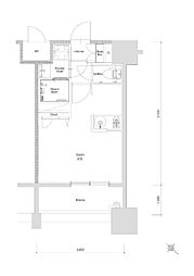 エンクレスト天神PORT ワンルームの間取図画像