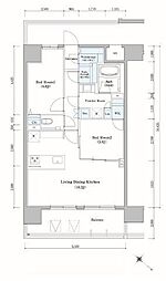 AIFLAT博多祇園 2LDKの間取図画像