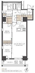 福岡市中央区薬院2丁目マンション 2LDKの間取図画像