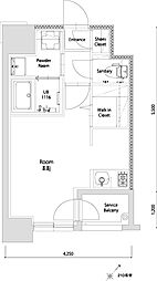 エンクレスト空港前 ワンルームの間取図画像