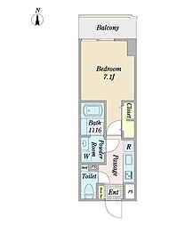 Ｌ.Ｇ.ＴＯＫＹＯ 4階1Kの間取り