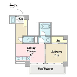 ノーブルロジュマン 5階1DKの間取り