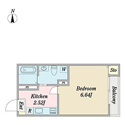 レイコー日暮里 1Kの間取図画像