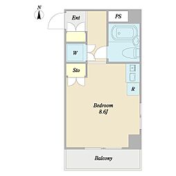 オンコウハウス住吉 ワンルームの間取図画像