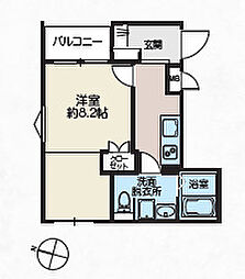 KYOJIMAdot. 1Kの間取図画像