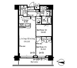 ParkAxis辰巳STAGE 2LDKの間取図画像